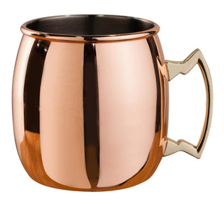 Copper Plated Curved Moscow Mule Mug - Brass Handle