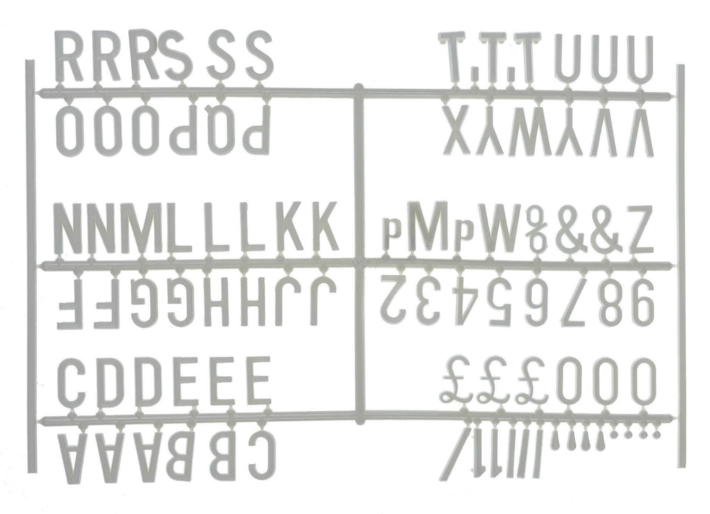 Pack of 6 ¾” Letter Set- (540 characters) White – Festivals Direct