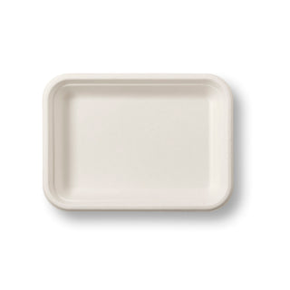 Pack Of 1000 Bagasse Tray Biodegradable Rectangle (195x145x25mm/8x6x1")