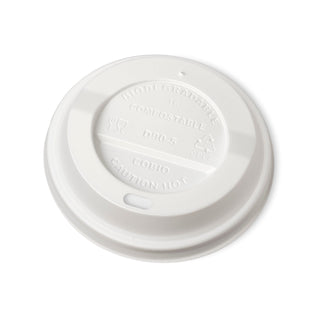 Pack Of 1000 Sip Through CPLA Domed Lids 90mm To Fit 12oz & 16oz Hot Cups