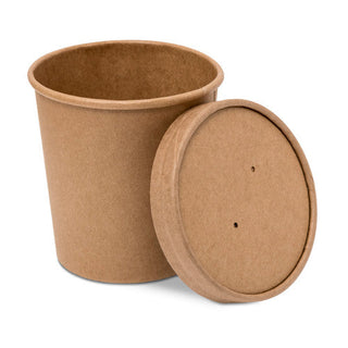Pack Of 250 Paper Soup Cup+Lid (340ml/12oz)