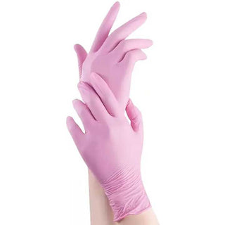 Box of 100 Pink Powder Free Nitrile Gloves
