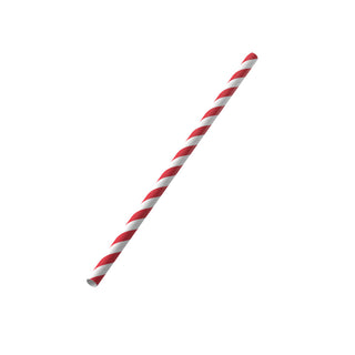 Pack Of 250 140mm 6mm Bore Paper Cocktail Sip Straw Red & White
