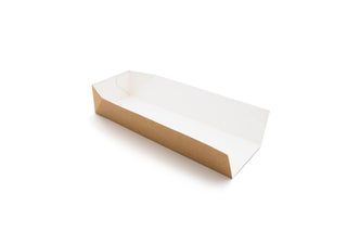 Pack Of 500 Open Ended 9" Kraft Hot Dog Tray