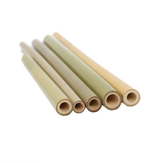 Pack Of 50 250mm 10" 6-8mm Bore Natural Reed Bamboo Straws