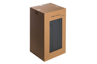 Pack Of 250 8" Standard 6mm Bore All Black Paper Straws
