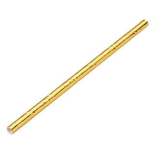 Pack Of 250 140mm 6mm Bore Paper Cocktail Sip Straws All Gold