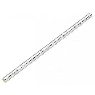 Pack Of 250 140mm 6mm Bore Paper Cocktail Sip Straws All Silver